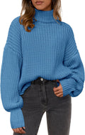 Fall Oversized Sweaters for Women - Cozy Chunky Knit Turtleneck Shoes