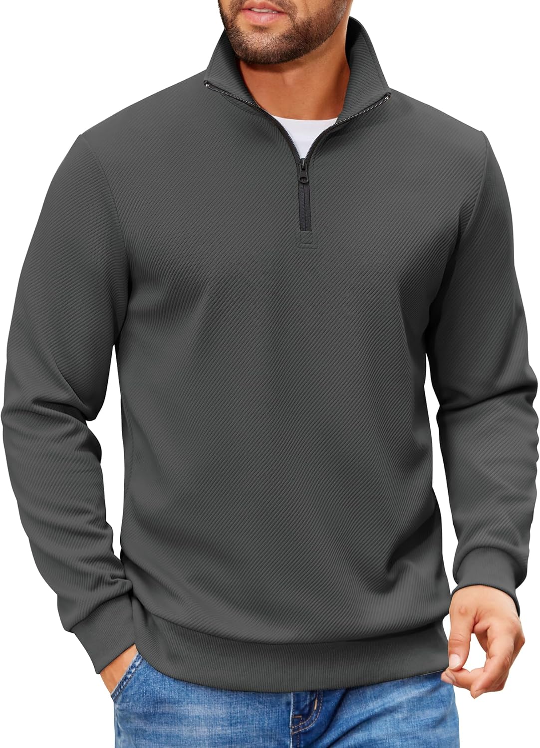 COOFANDY Mens Quarter Zip Pullover Sweatshirt for All Occasions
