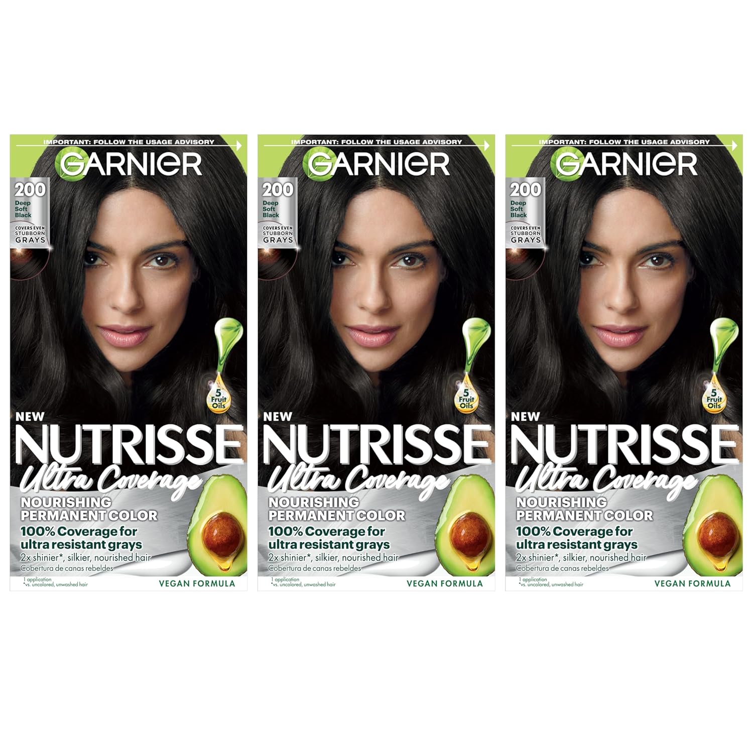 Garnier Nutrisse Ultra Coverage 200 Deep Soft Black Hair Dye