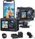 WOLFANG 4K Action Cam: 40M Waterproof, Dual Screen, EIS - Ideal for Snorkeling