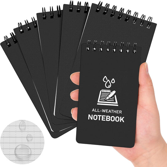 Dynta Waterproof Mini Notepads 6pk - Write Anywhere!