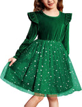 Toddler Tutu Dresses for Girls - Velvet Tulle Long Sleeve Dress