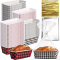 50 Sets Christmas Paper Loaf Pan 6.3 x 2.2 x 2.2 in - Disposable