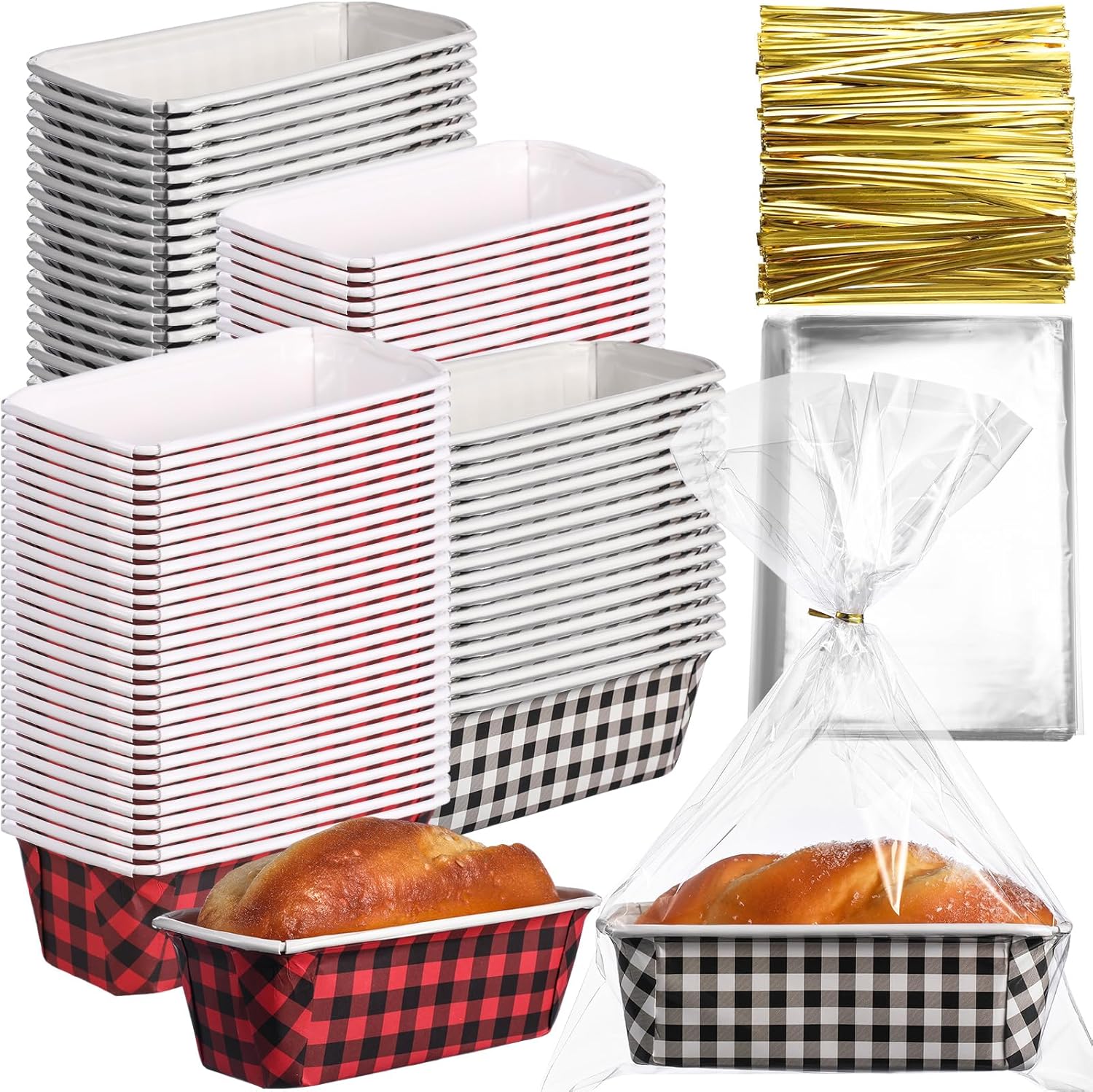 Christmas Paper Loaf Pan Set for Baking Bread and Cakes