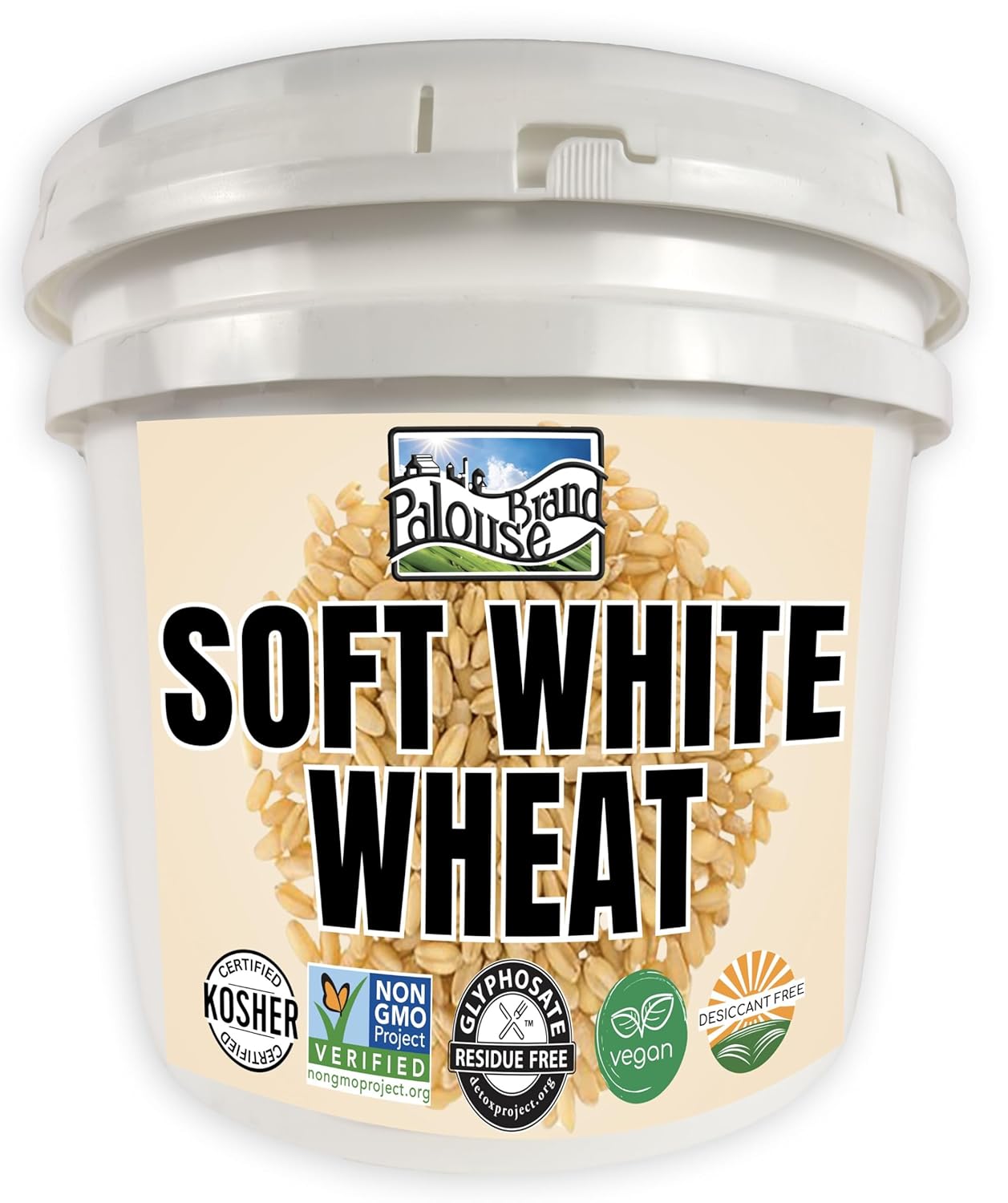 Certified Glyphosate Residue Free Soft White Wheat Berries 25 LBS