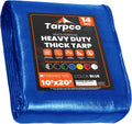 Tarpco Safety 14 Mil Heavy Duty Tarp Cover 10 x 20 - Waterproof, UV
