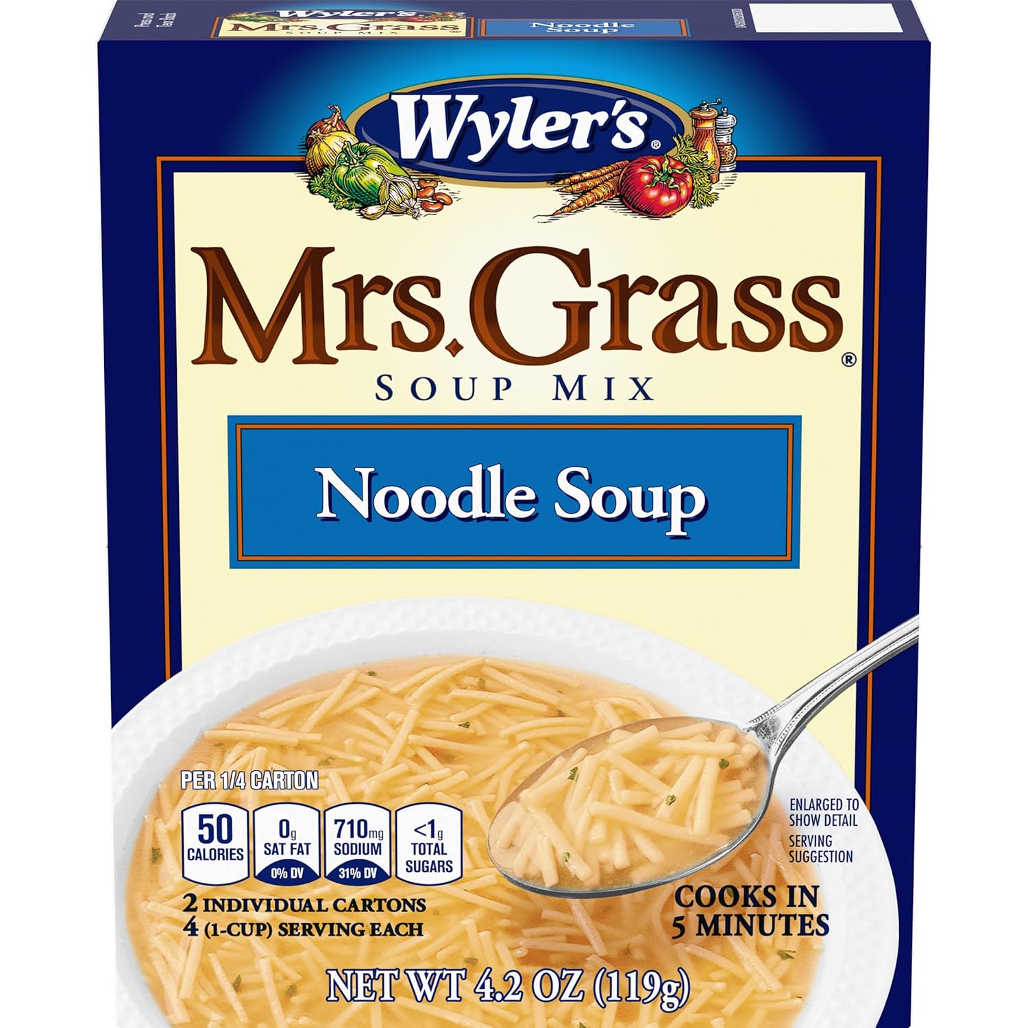 Mrs. Grass Noodle Soup Mix with Real Egg Noodles - 4.2 Ounce