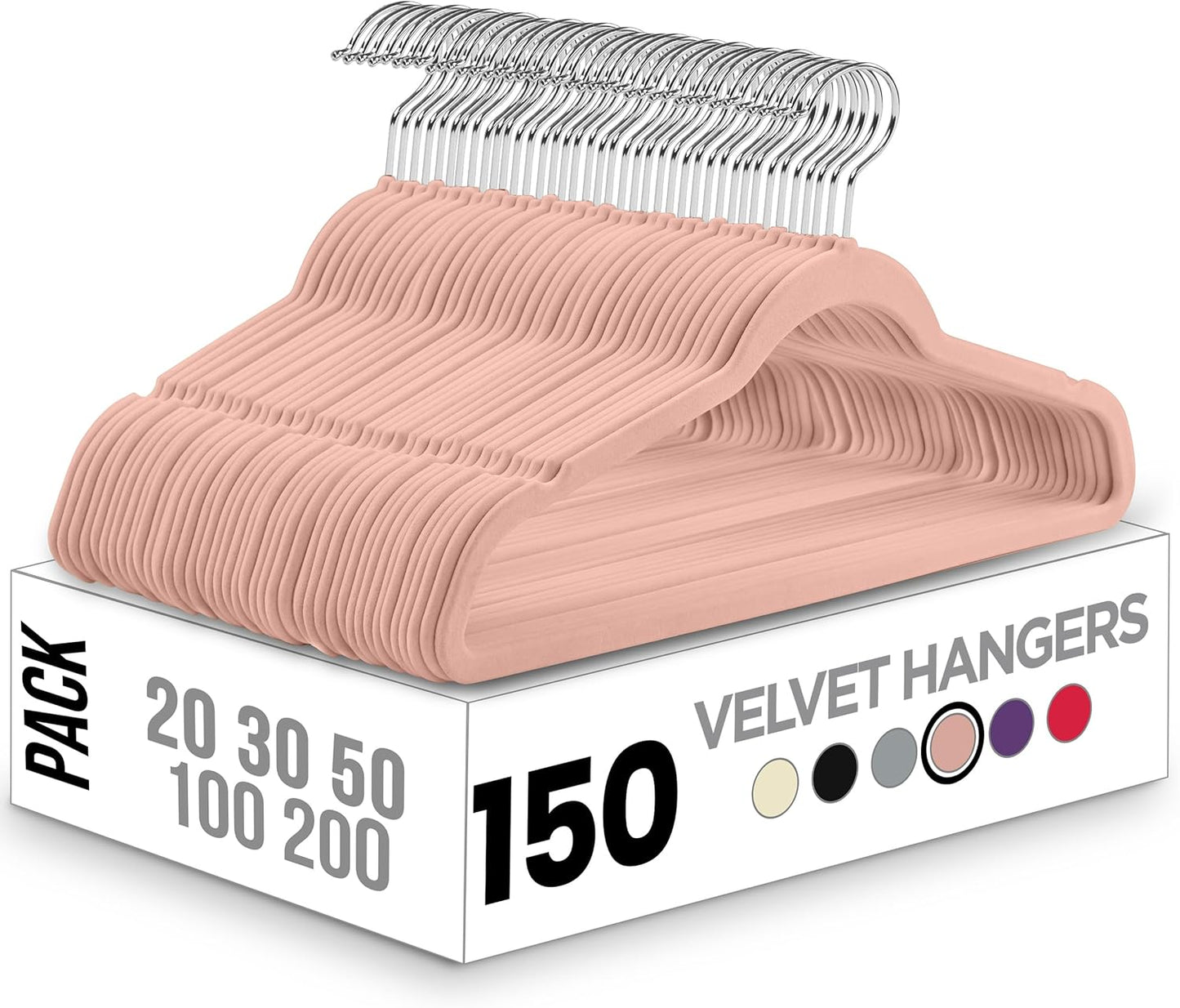 Utopia Home Velvet Hangers 150 Pack for Stylish Wardrobe Organization