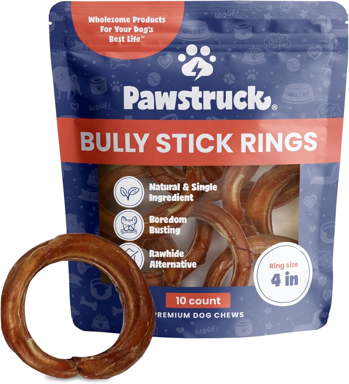 Pawstruck All-Natural Beef Rings - Dental Chew Bones