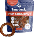 Pawstruck All-Natural 4in Bully Stick Rings for Dogs - 10 Count