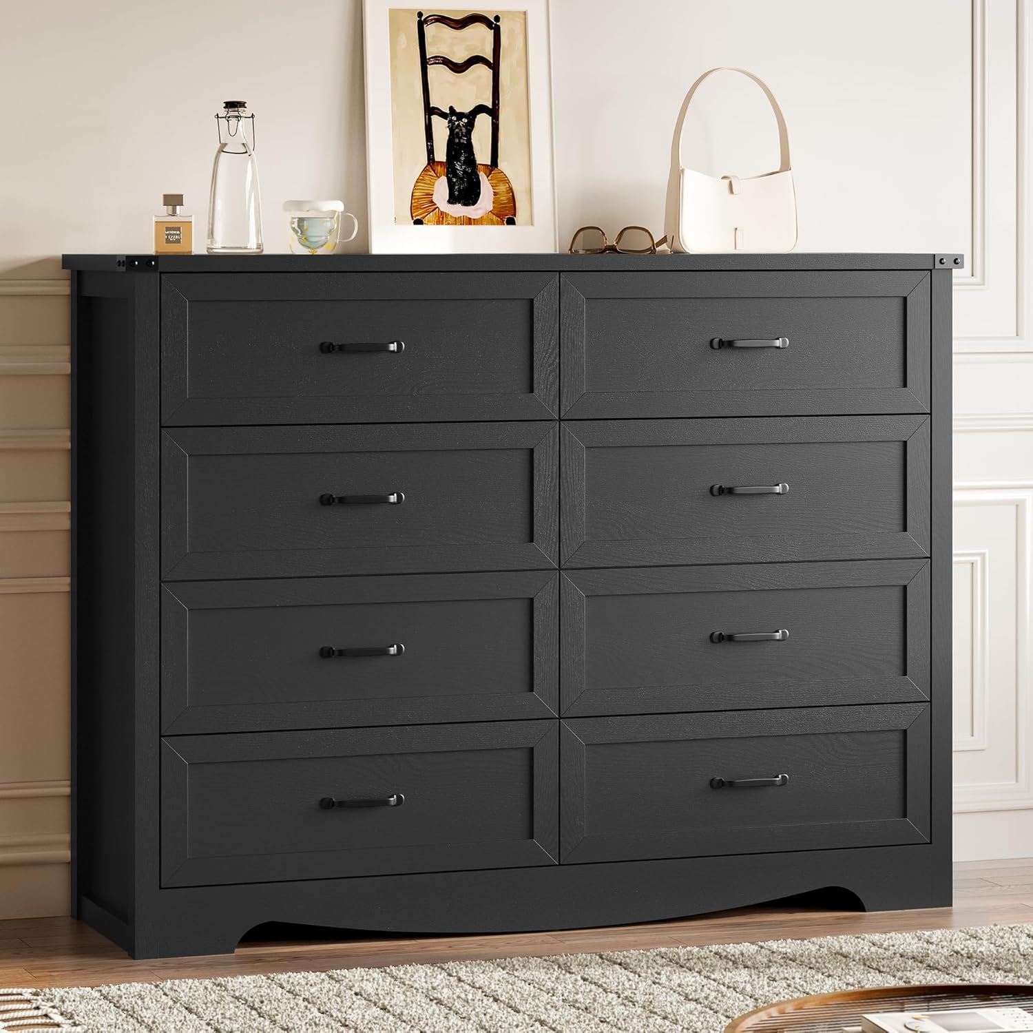 Modern 8-Drawer Dresser for Bedroom and Living Room Storage