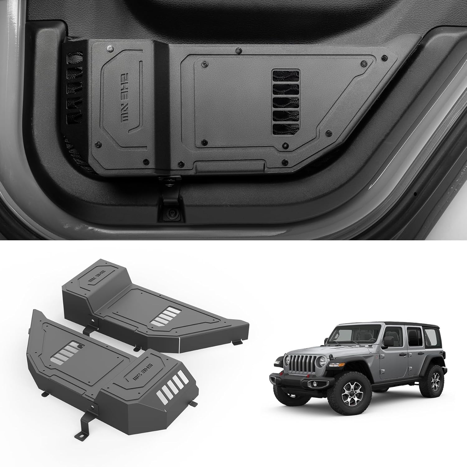 Metal Rear Door Pocket Storage Box for 2018-2024 Jeep Wrangler