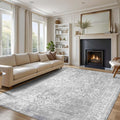 6x9 Neutral Area Rugs - Washable Vintage-Inspired 6 ft x 9 ft