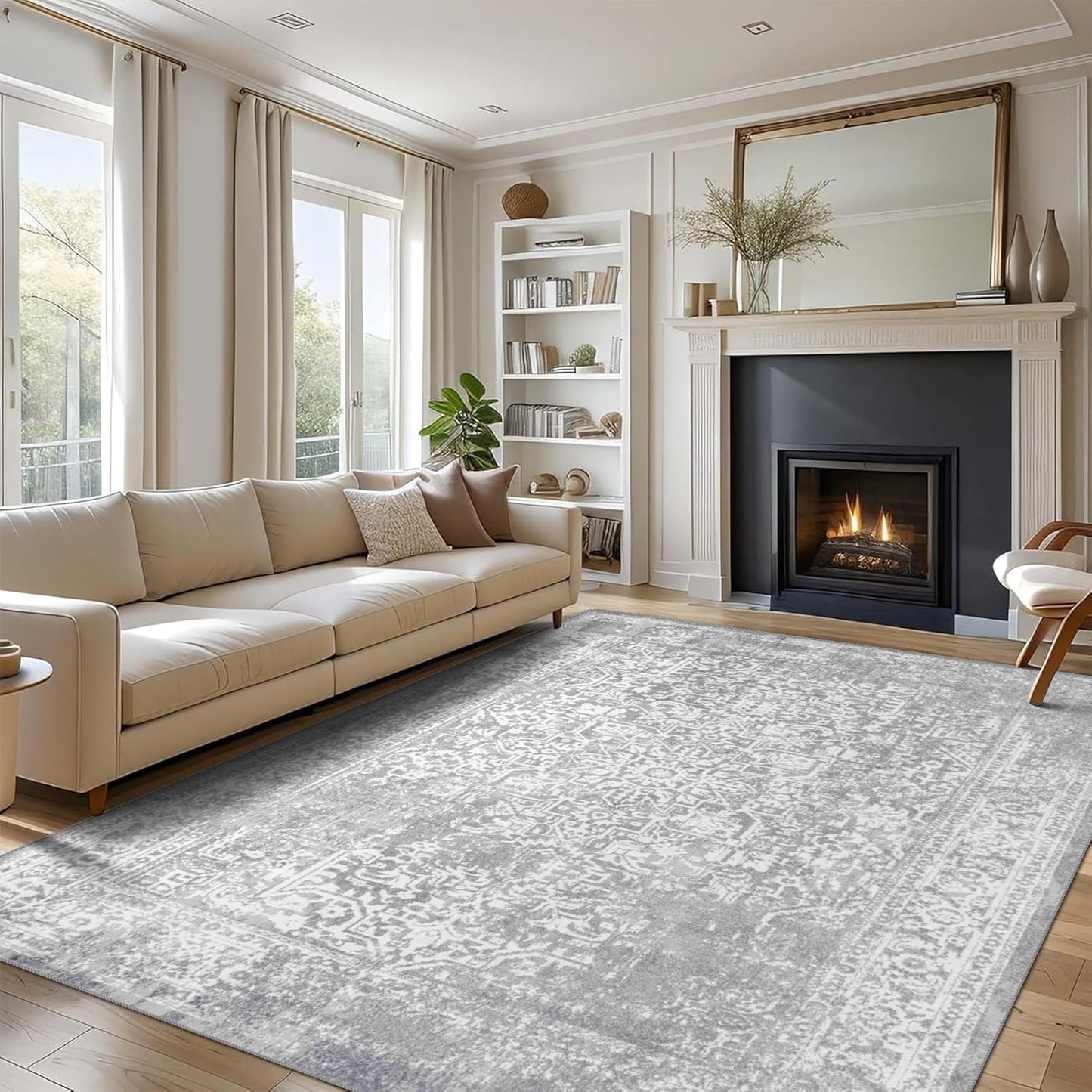 Vivorug 6x9 Neutral Area Rugs for Living Room and Bedroom