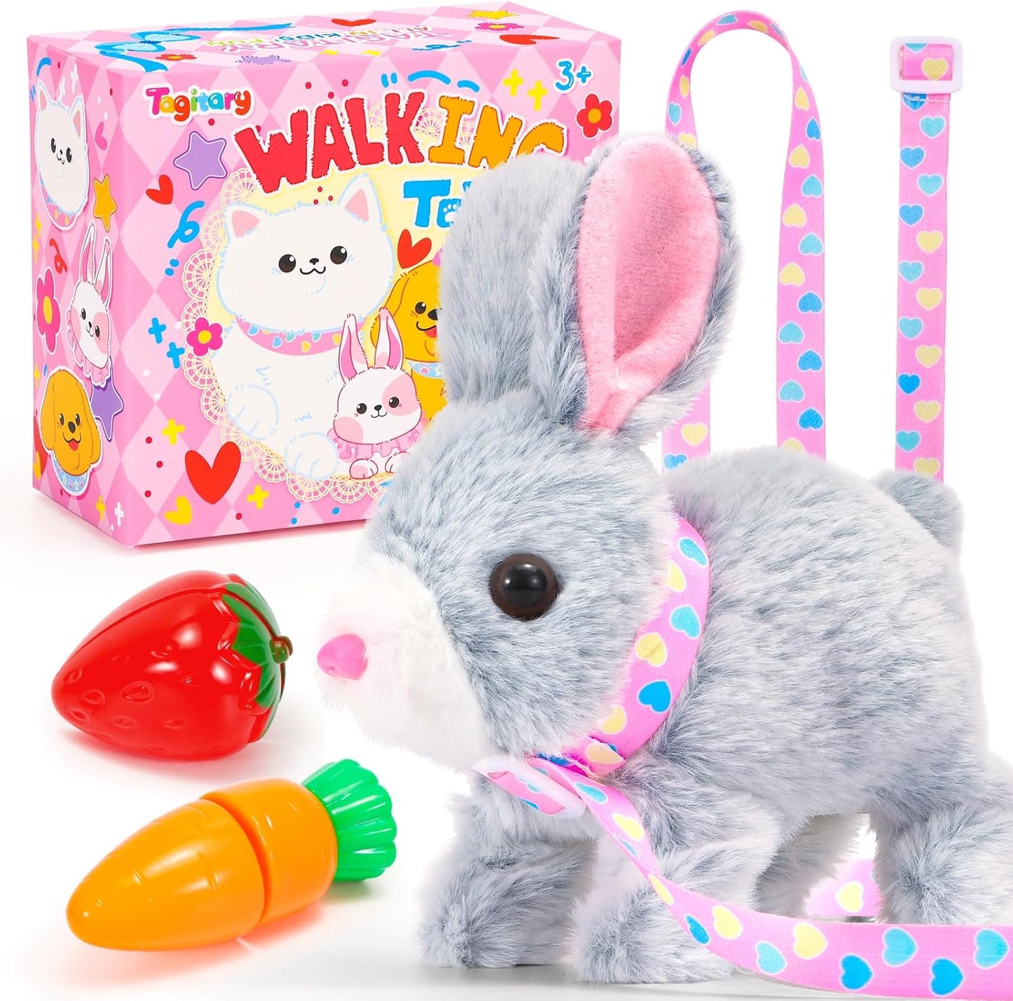 Interactive Plush Bunny Toy - Sounds, Walking, Hopping