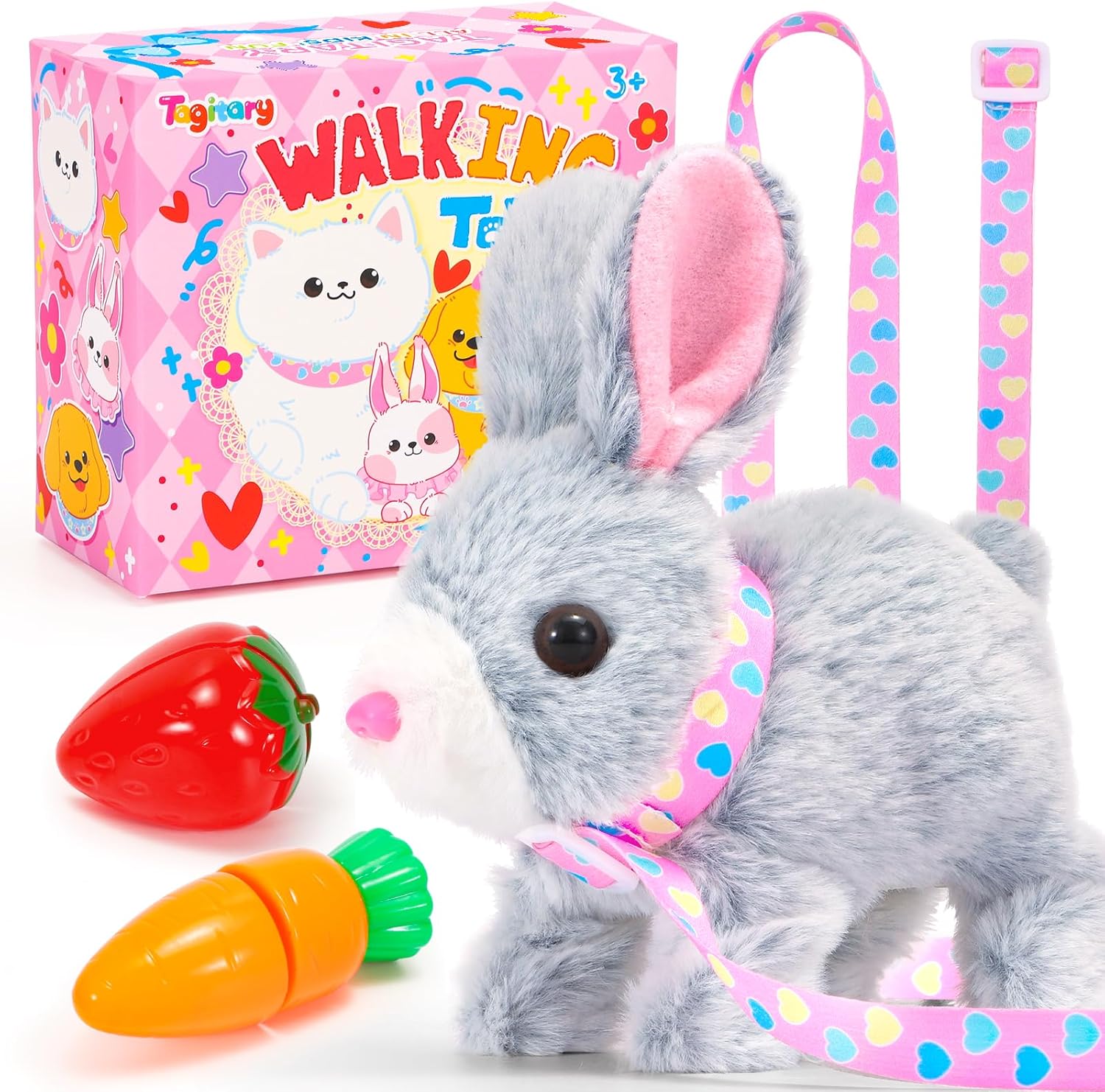 Interactive Plush Bunny Toy - Sounds, Walking, Hopping