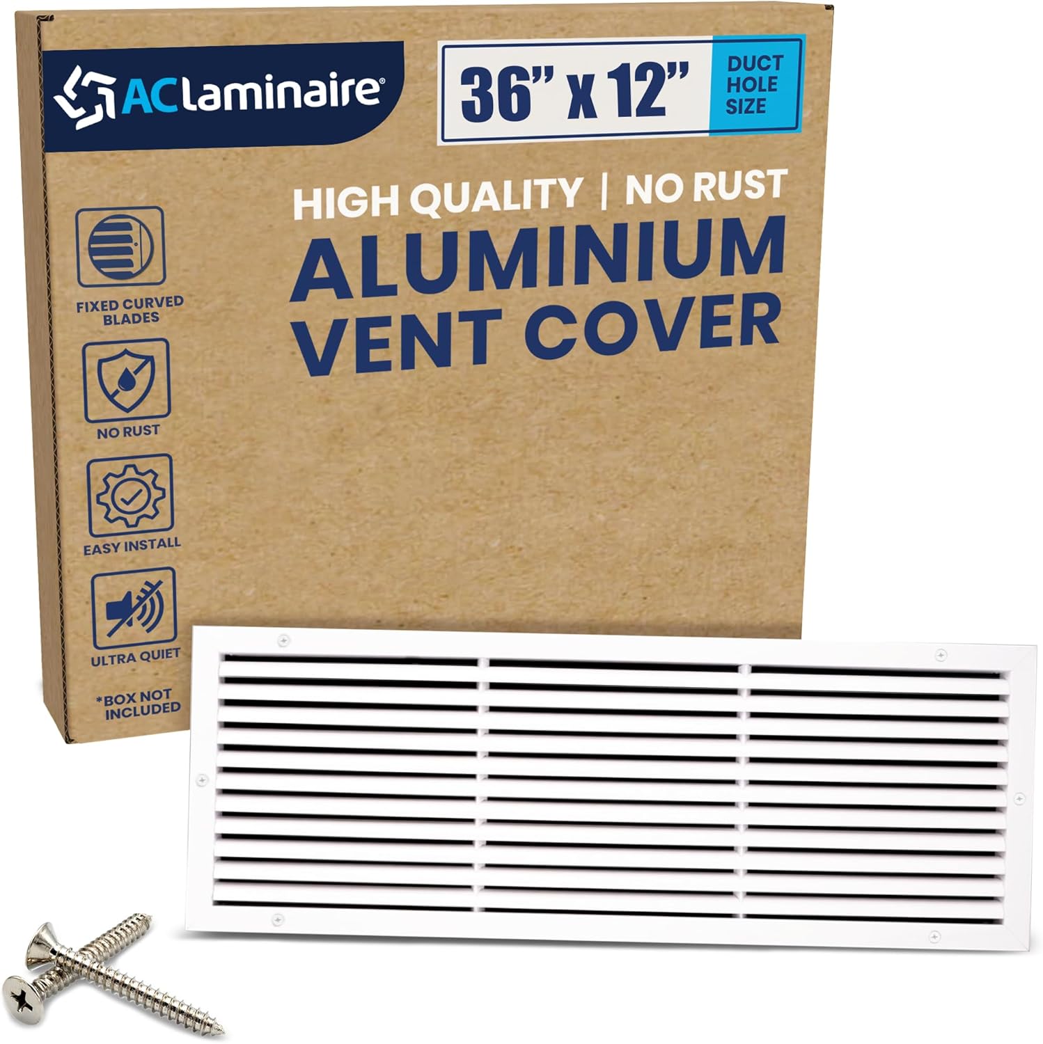 36x12 Aluminum Air Return Grill Vent Cover for HVAC Systems