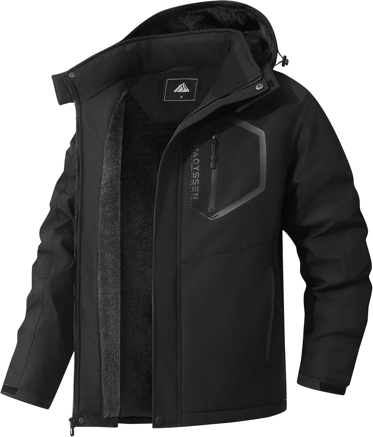Men's Mountain Ski Jacket Waterproof Warm Fleece Lining Parka