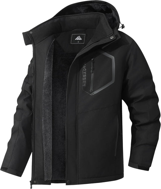 Men's Mountain Ski Jacket Waterproof Warm Fleece Lining Parka