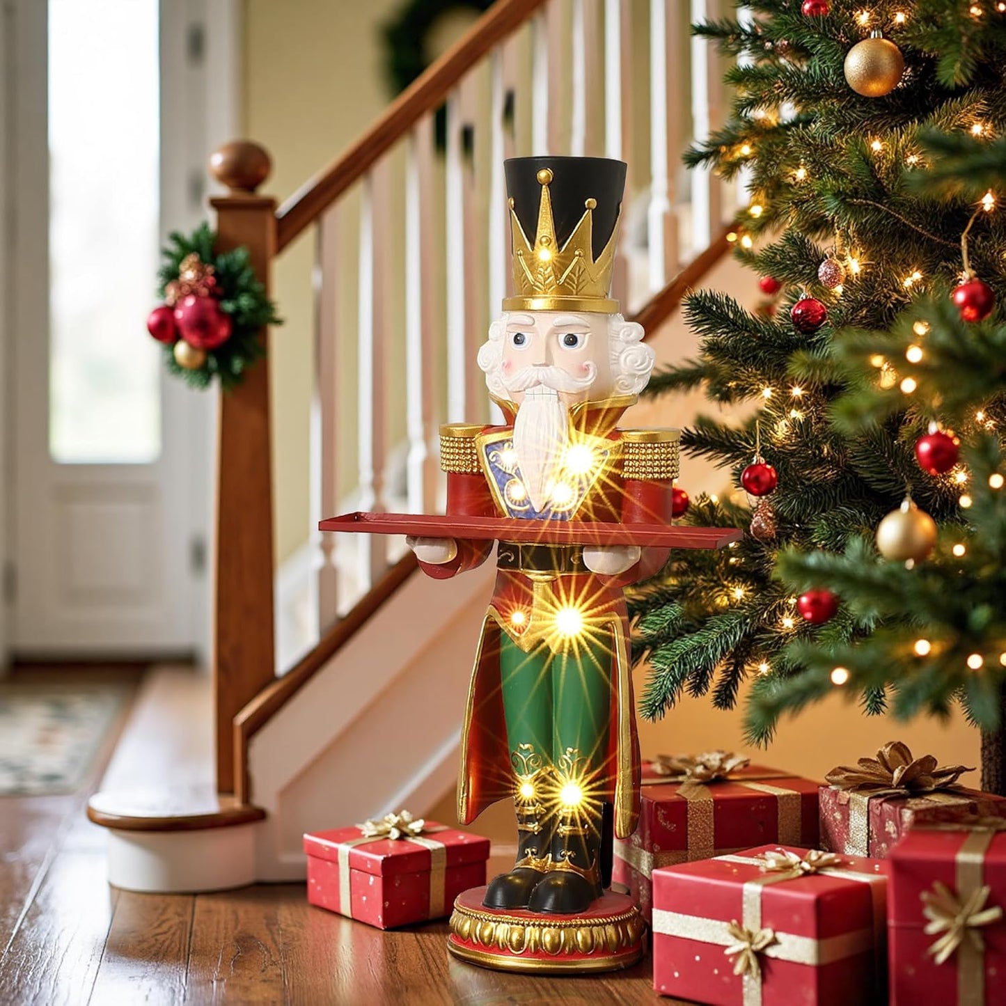 LuxenHome 3FT Tall Nutcracker Christmas Decoration for Holidays
