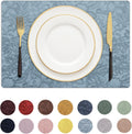 Vinyl Placemats Set of 8 - 12 x 18 in SkyBlue - Heat Resistant Table