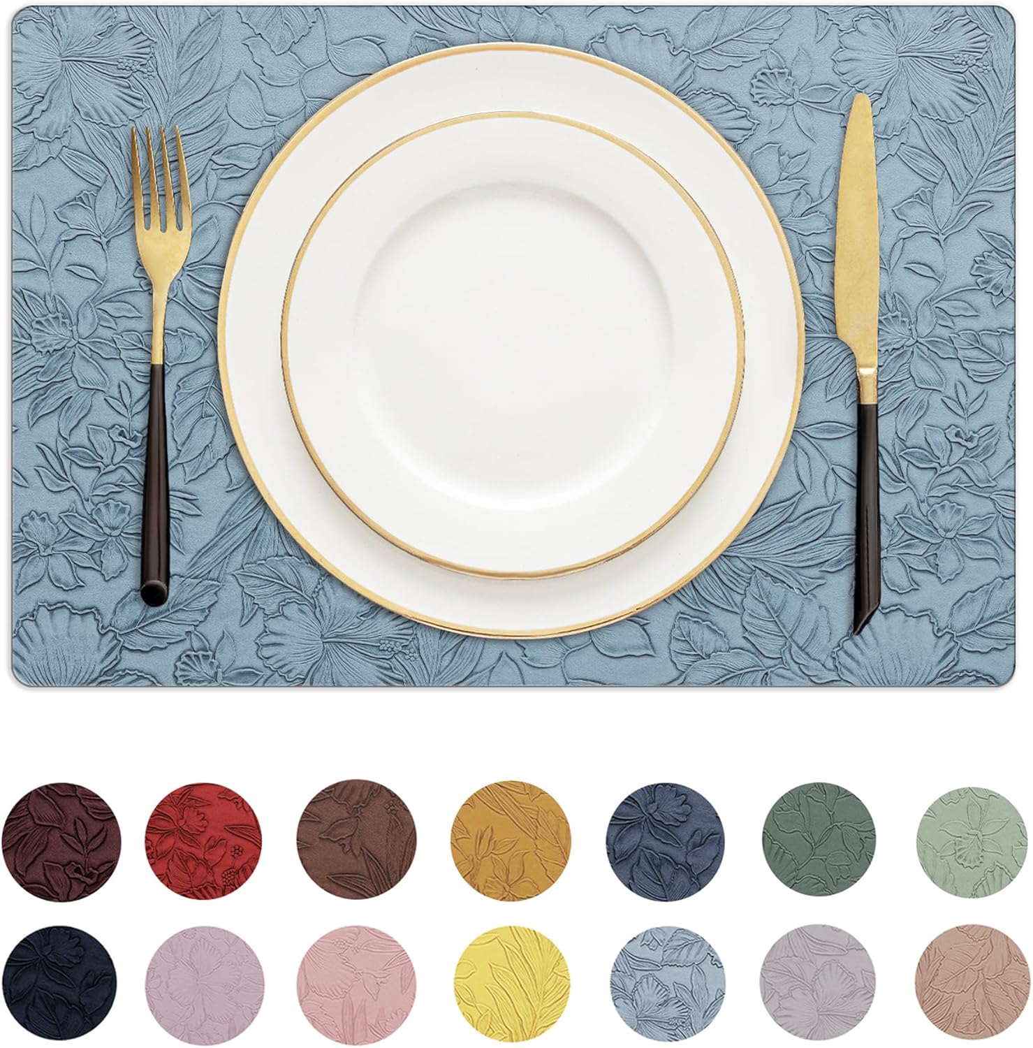 Romanstile Vinyl Placemats Set of 8 - Stylish Heat Resistant Mats
