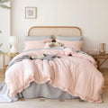 Twin Ruffled Comforter Set Pink Blush - Soft All-Season Twin Comforter