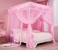 Mengersi 4 Corners Canopy Bed Curtains for Full Size - Cozy Princess