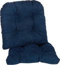 Linear Indigo Blue 17x17 in Overstuffed Non-Slip Dining Chair Cushions