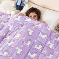 Mr. Sandman Weighted Blanket for Kids - 36in x 48in Purple Pony