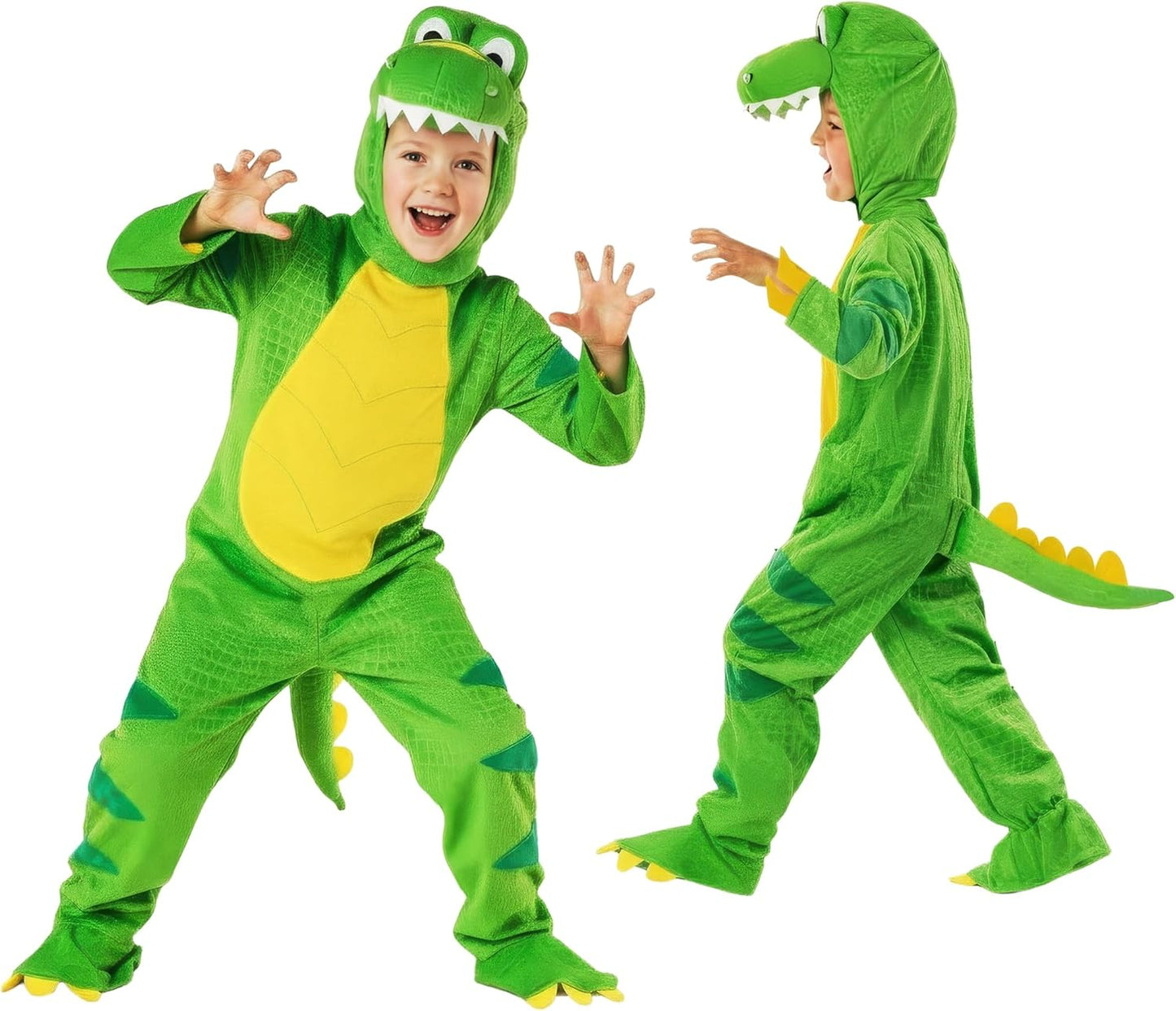 Kids Dinosaur Costume - Green T-Rex Outfit for Halloween Fun