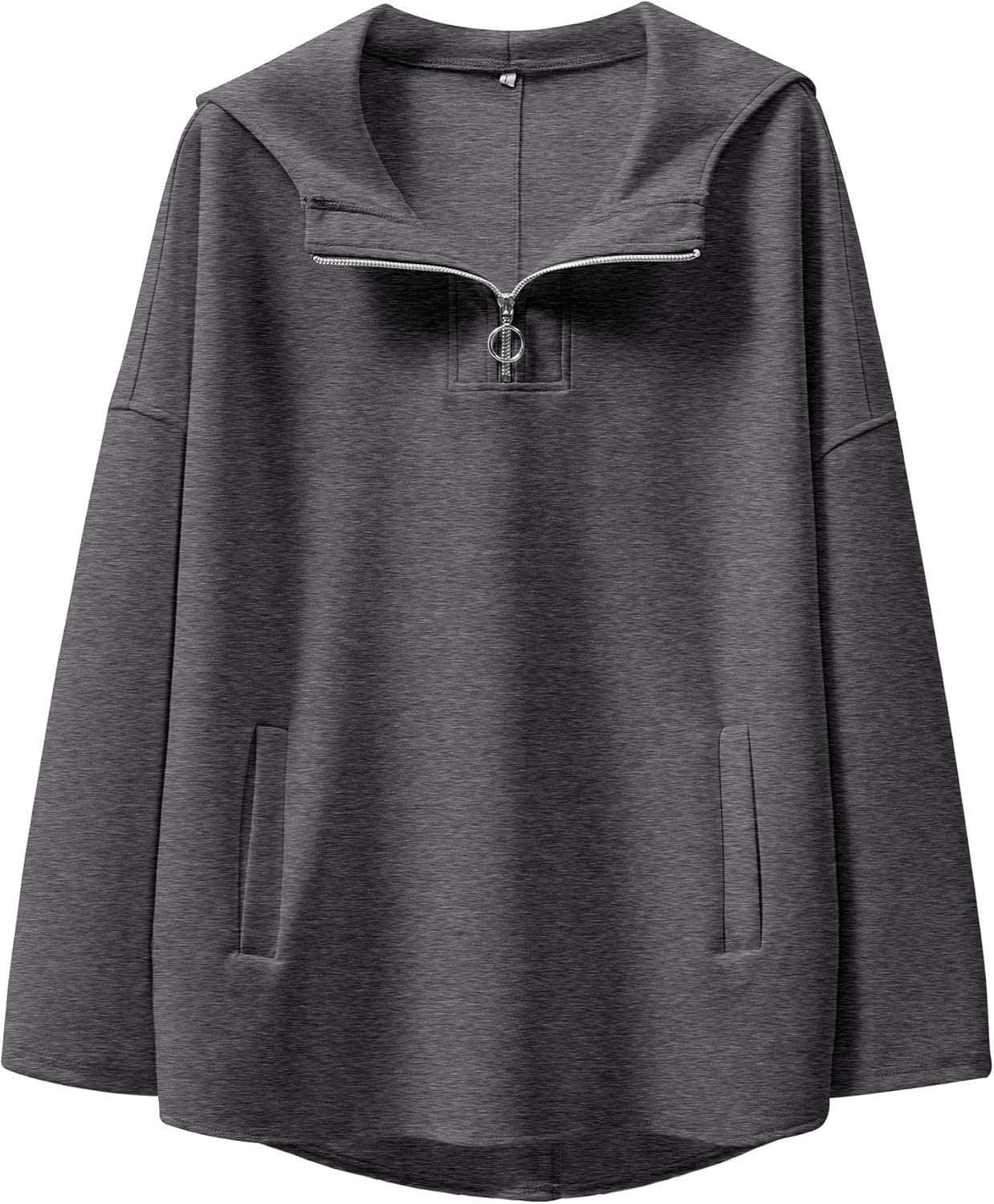 Oversized Hoodie Quarter Zip Sweatshirts for Trendy Teens
