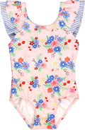 Ruffle Strap One Piece Swimsuit with UPF 50+ Sun Protection - Cute