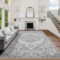 8x10 Area Rug Washable Stain Resistant Low Pile Vintage Carpet