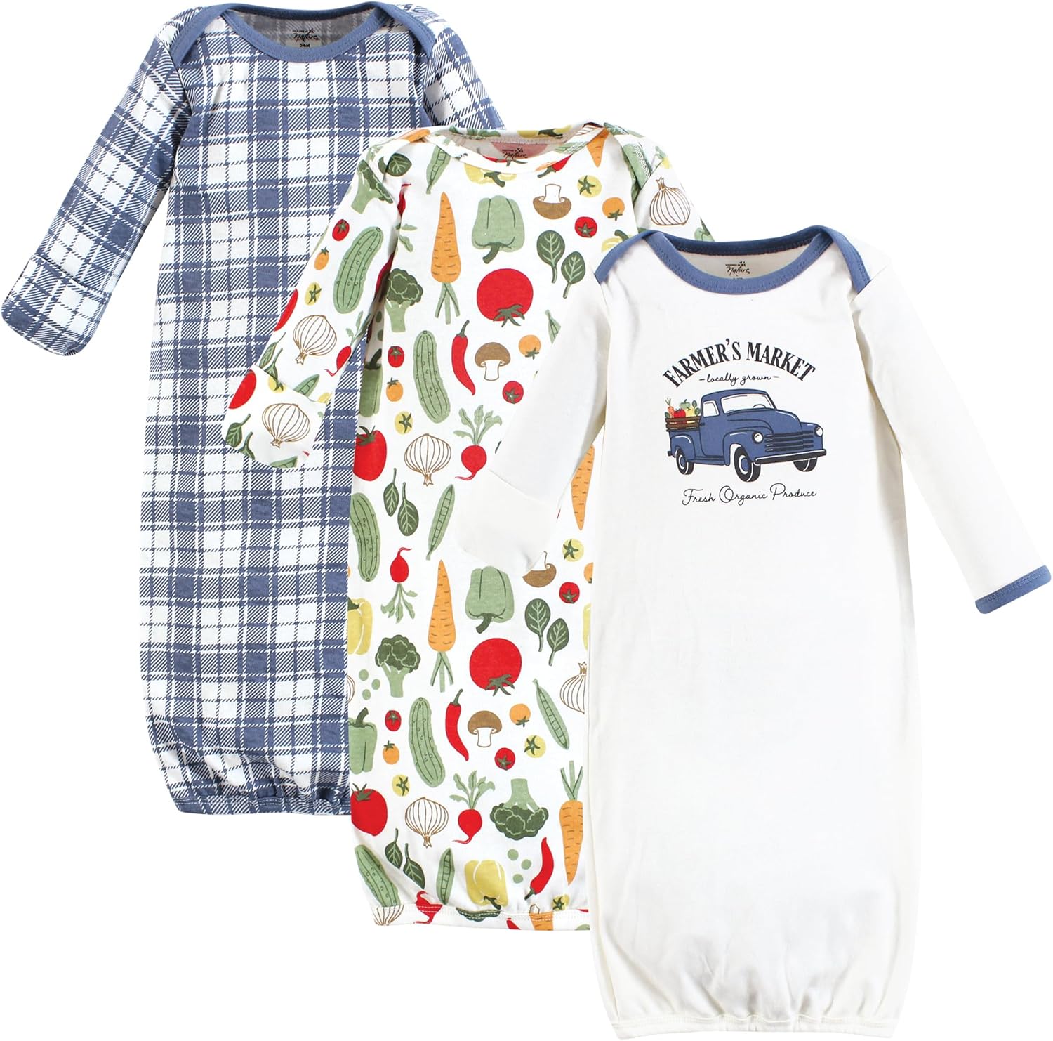 Touched by Nature Unisex Baby Organic Cotton Gowns for Comfort