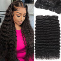 12A Deep Wave Human Hair Bundles 22 24 26 in - Full Natural Wave