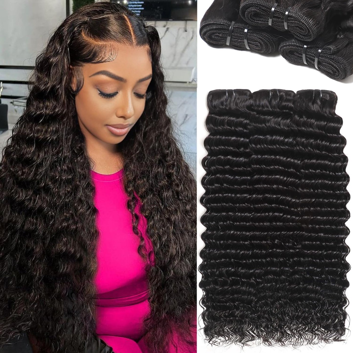 12A Deep Wave Human Hair Bundles for Stunning Styles