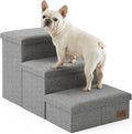 Dog Stairs with Storage 3-Step Wider Sturdy Pet Steps - Accessible