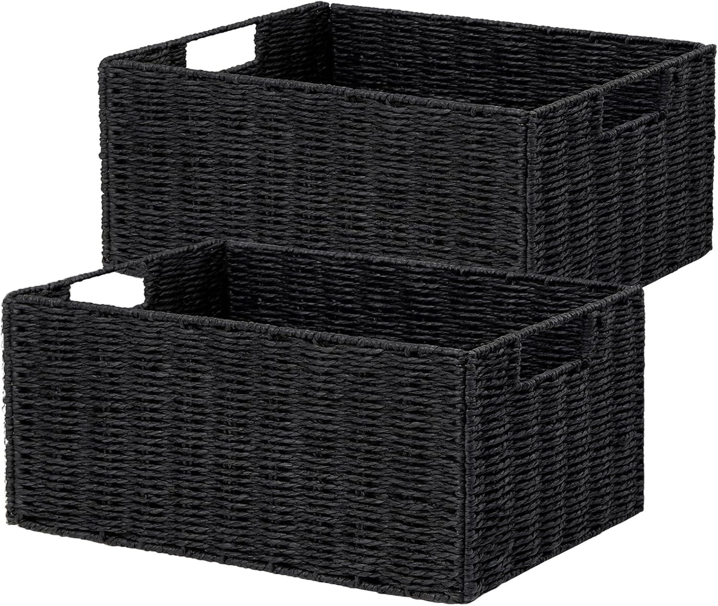 Vagusicc Wicker Storage Basket Set of 2 for Organizing Needs