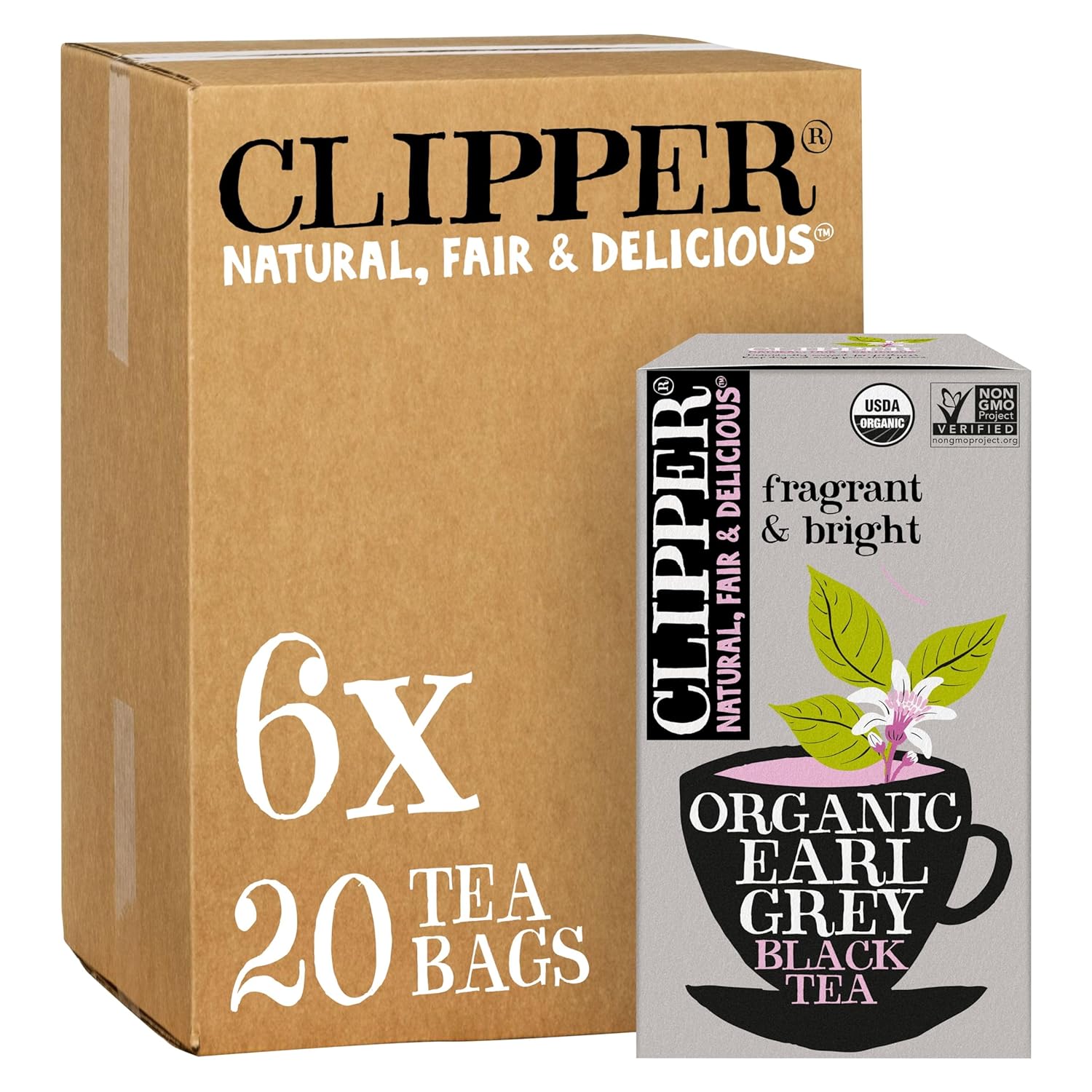 Earl Grey Organic Tea with Citrus Bergamot - 6 Pack of 120 Bags