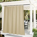 Outdoor Curtains Extra Long Blackout Privacy Waterproof - Cream Beige