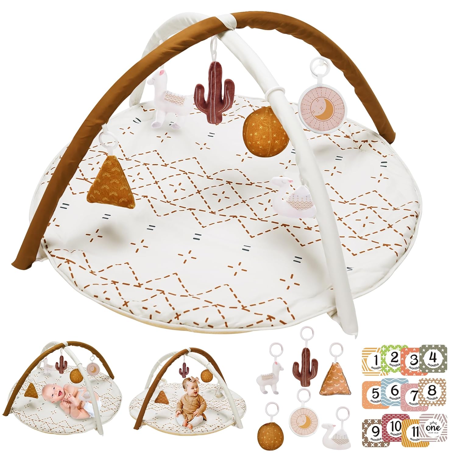 Macrame Baby Play Gym: Milestone Cards & Toys