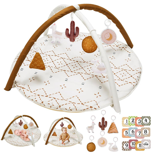 Macrame Baby Play Gym: Milestone Cards & Toys