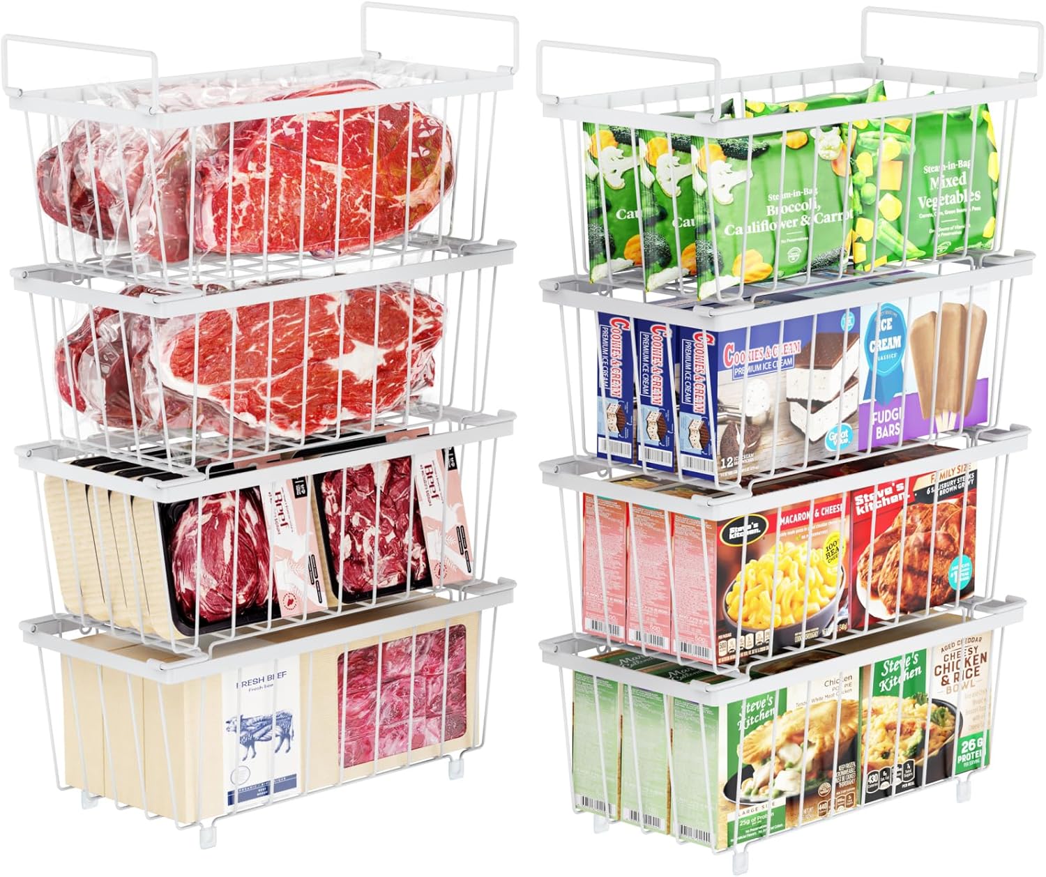 iSPECLE Chest Freezer Organizer Bins for Efficient Storage