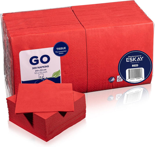 300-Count Red Beverage Napkins: Stylish & Absorbent!