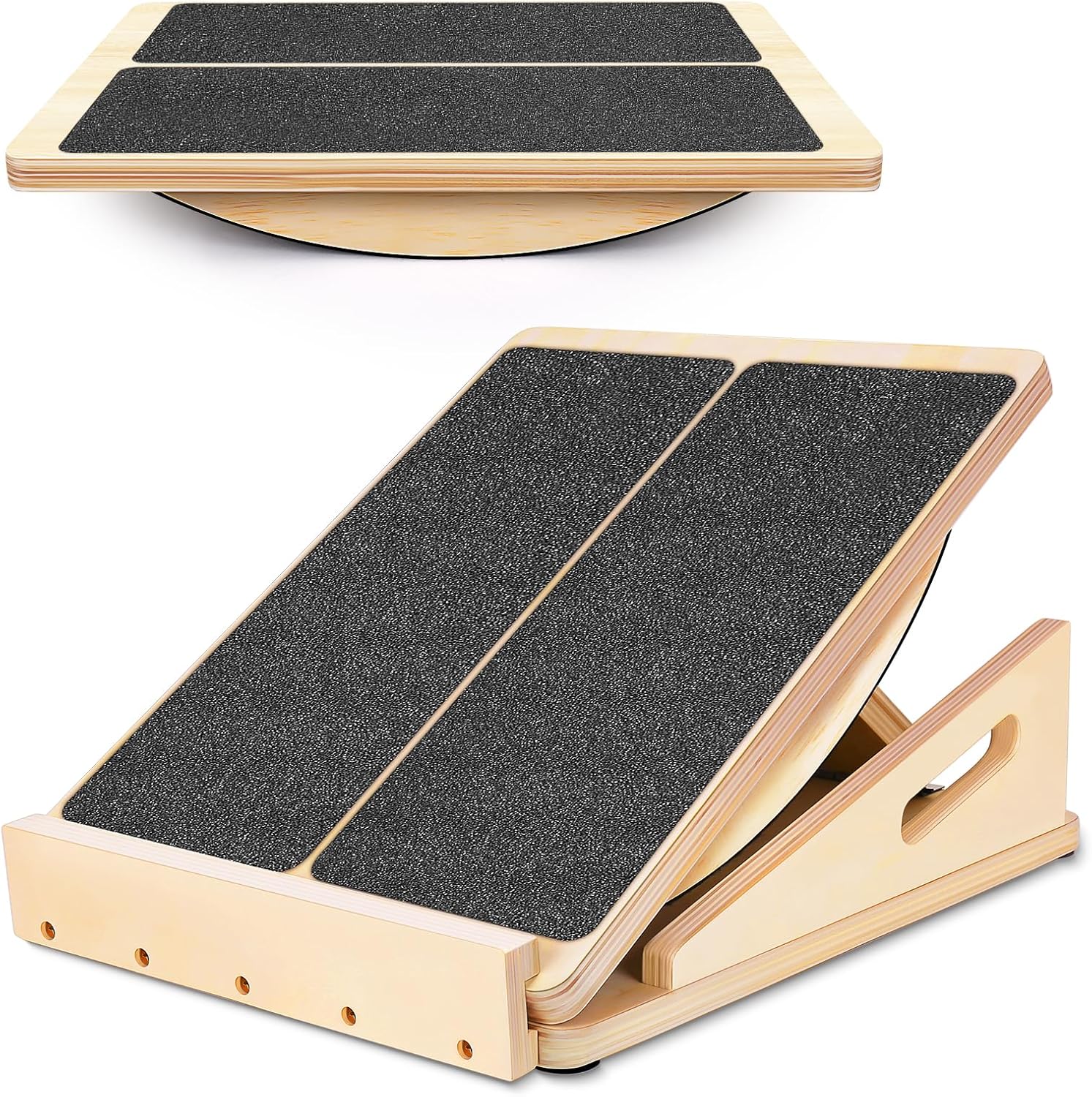 2-in-1 Professional Wooden Balance Board for Fitness and Therapy