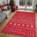 Lahome Moroccan Washable Christmas Rugs - Soft Red Area Rug