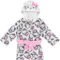 Hello Kitty Girls Fleece Hooded Robe - Super Soft Plush Bathrobe