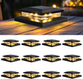 Solar Post Cap Lights 12 Pack - Warm White Outdoor Deck Lighting