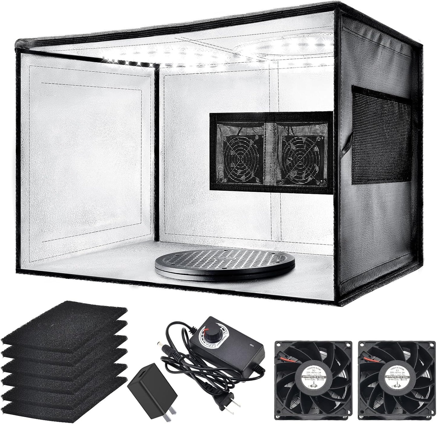 Airbrush Spray Booth with Dual Exhaust Fans for Hobby Painting